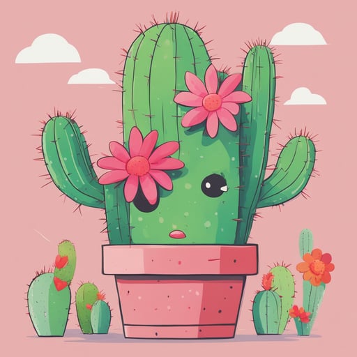 a cactus with a flower