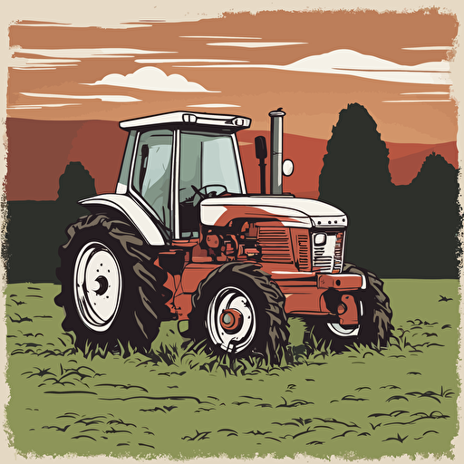 a tractor on a farm