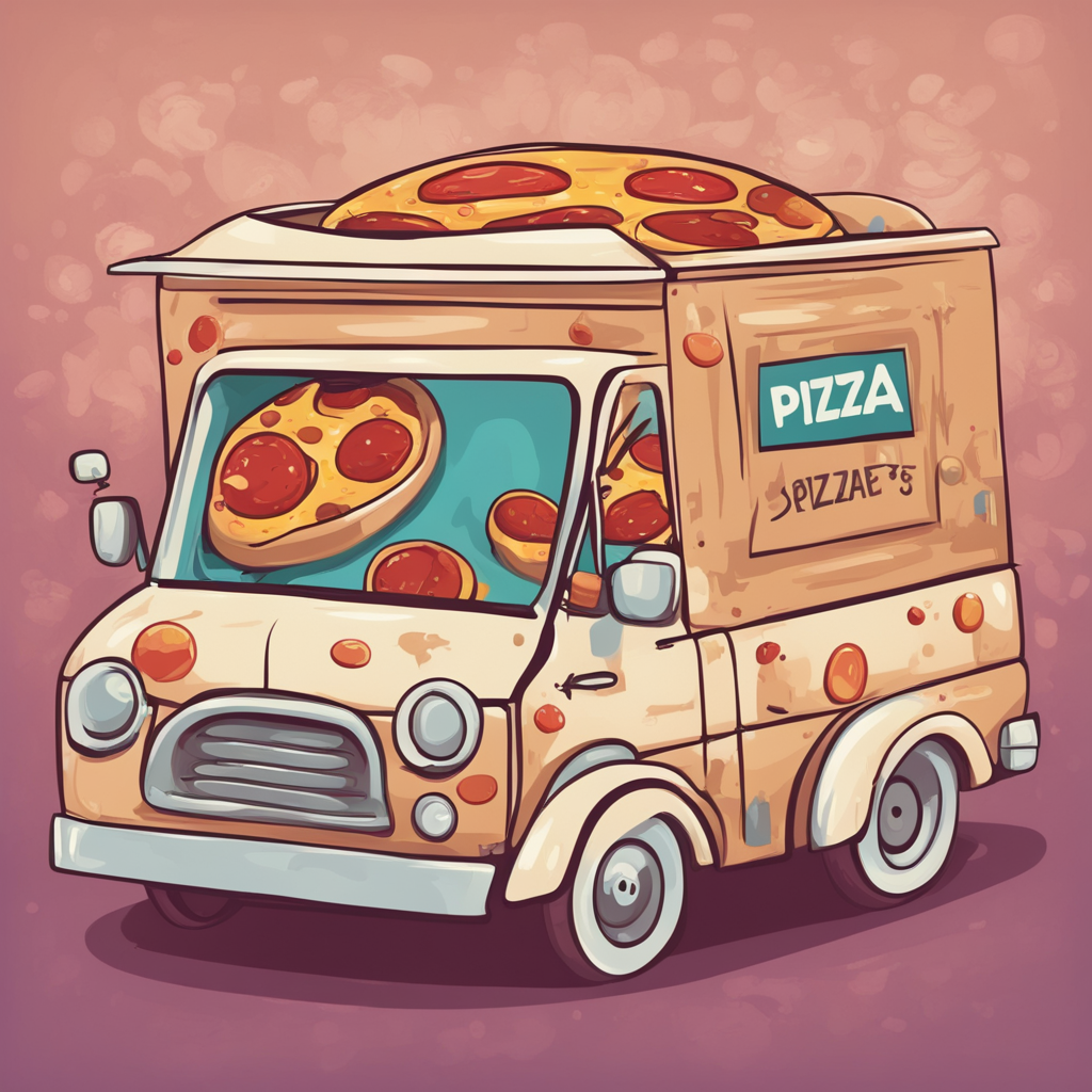 a pizza delivery car