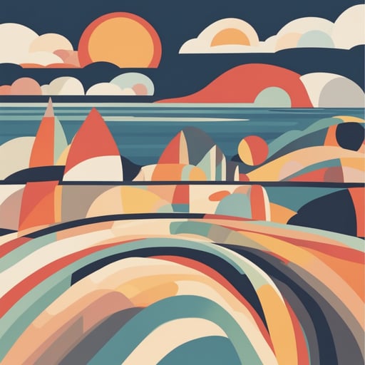 a sunsetting over a beach