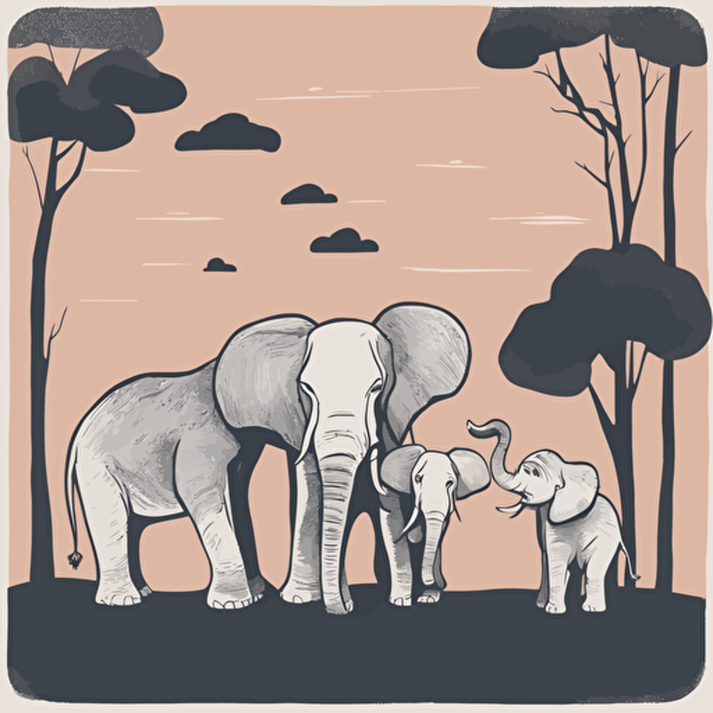 a family of elephants