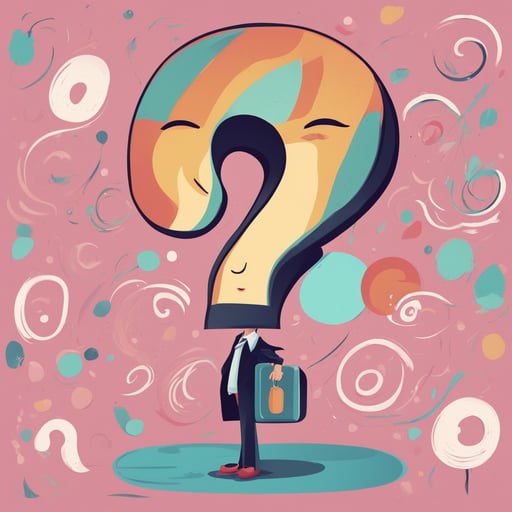 a confused person with a large question mark