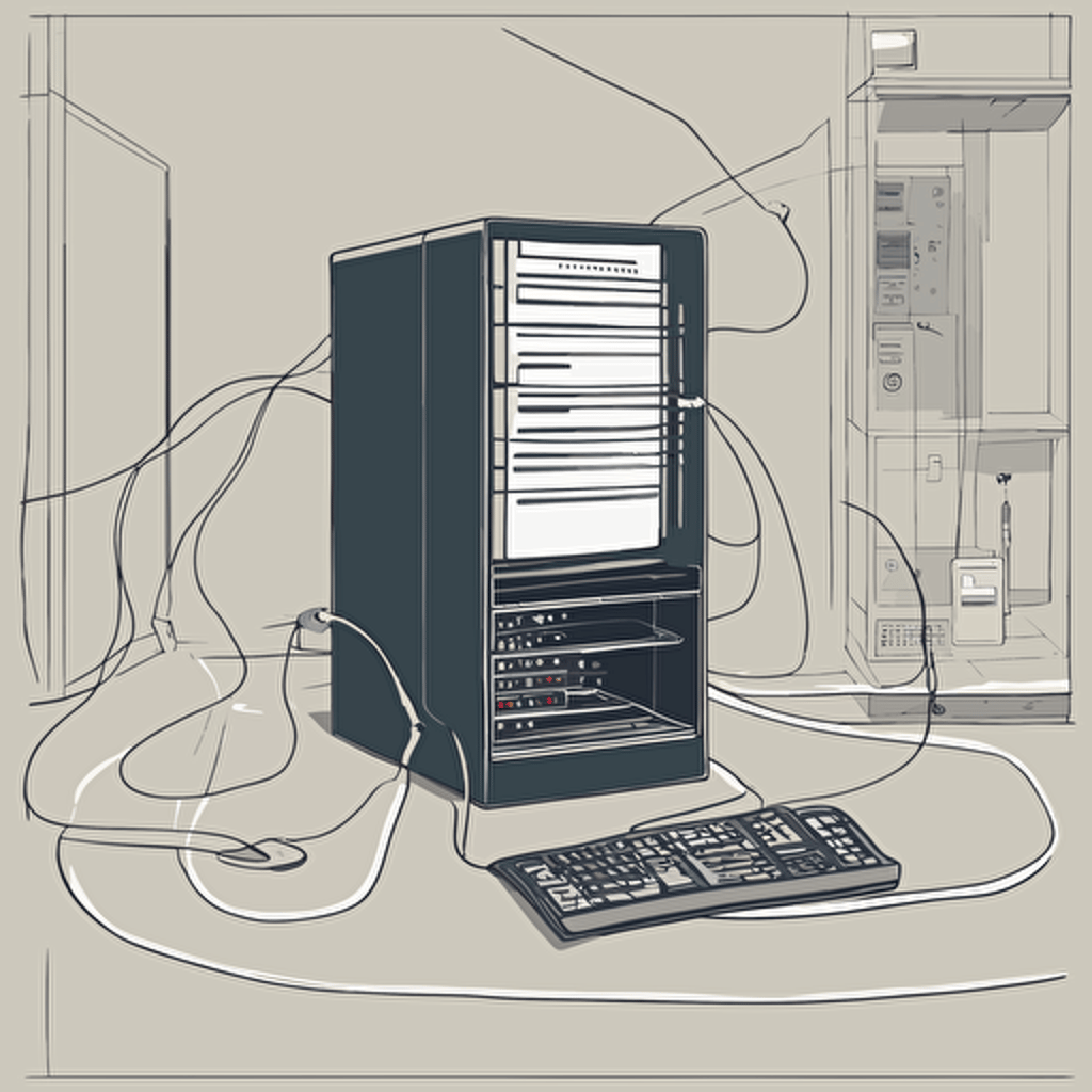 a diagram of a computer connected to a server