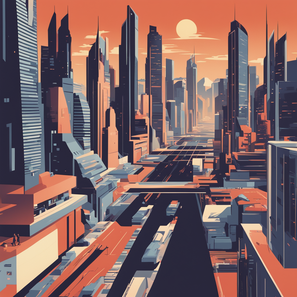 a futuristic cityscape