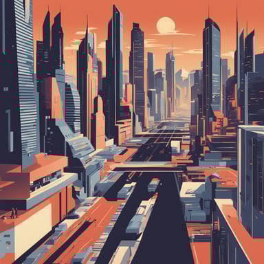 a futuristic cityscape
