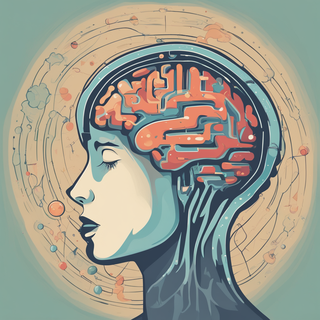 a person with their brain shown connected to a diagram