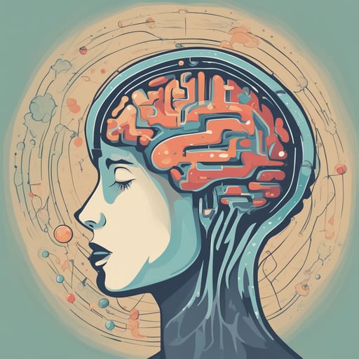 a person with their brain shown connected to a diagram