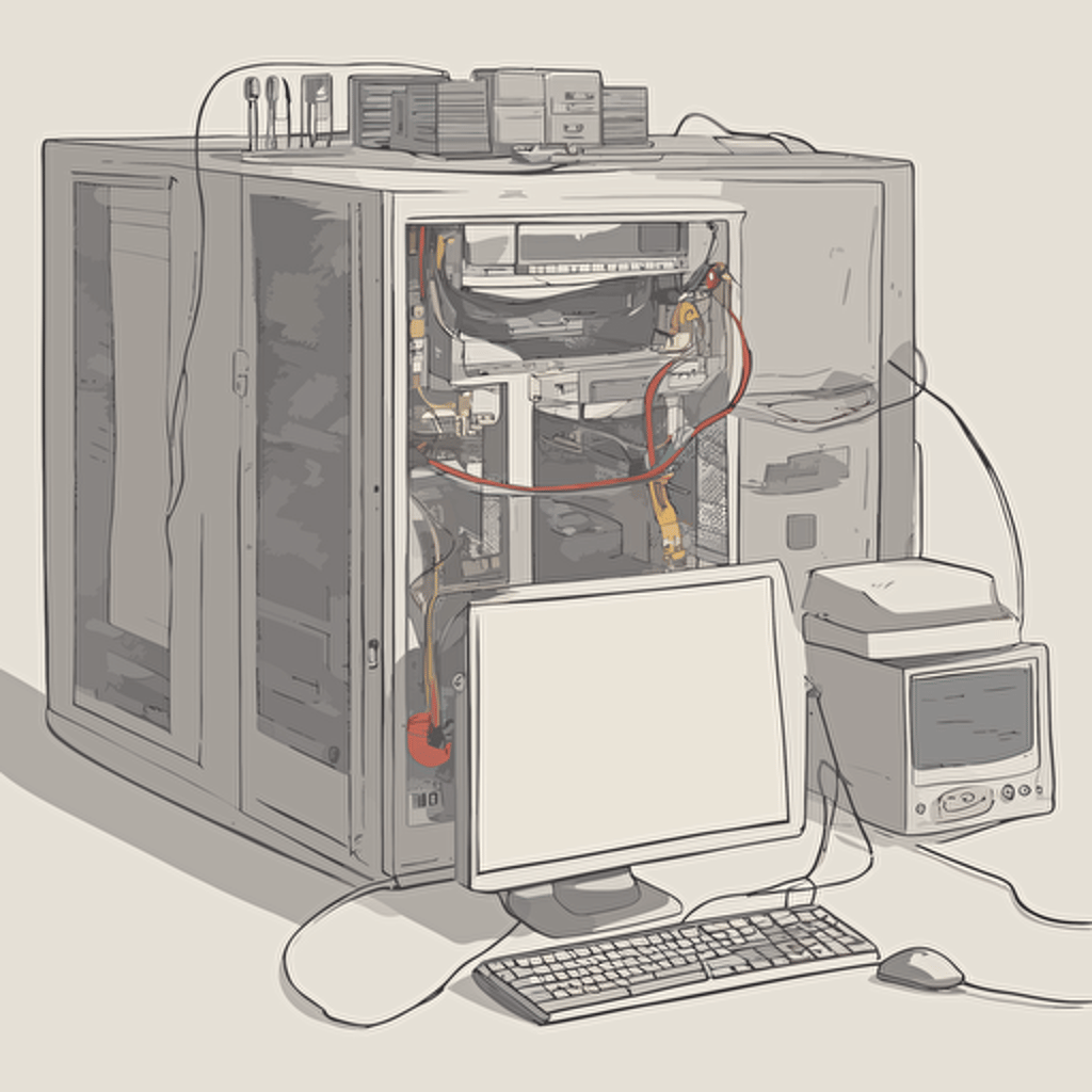 a diagram of a computer connected to a server