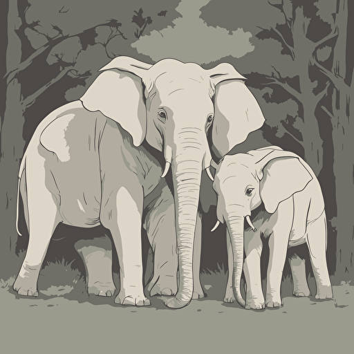 a family of elephants