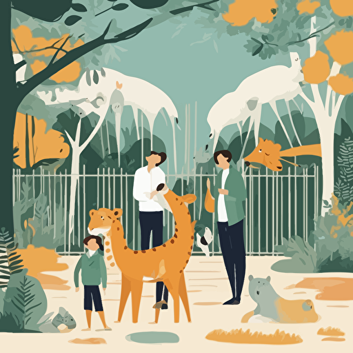 a family at the zoo