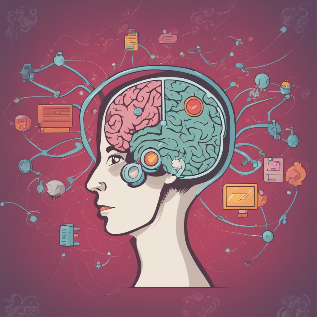 a person with their brain shown connected to a diagram