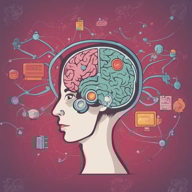 a person with their brain shown connected to a diagram