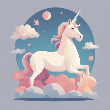 a unicorn on a cloud