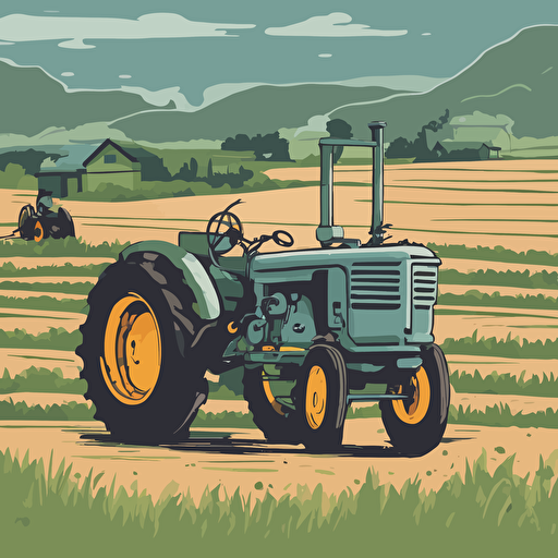 a tractor on a farm