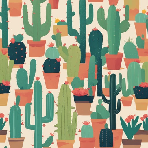 a collection of cacti in the desert