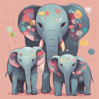 a family of elephants