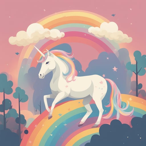 a unicorn with a rainbow