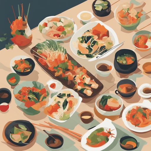 an asian cuisine meal