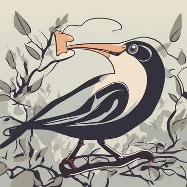 a bird eating a worm