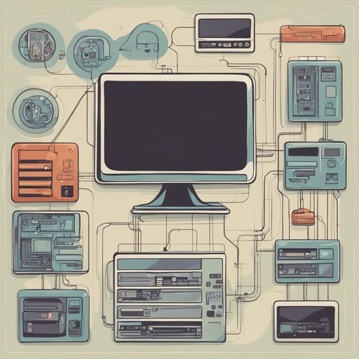 a diagram of a computer connected to a server