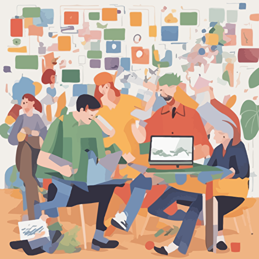 a team of people adjusting a website by moving its parts