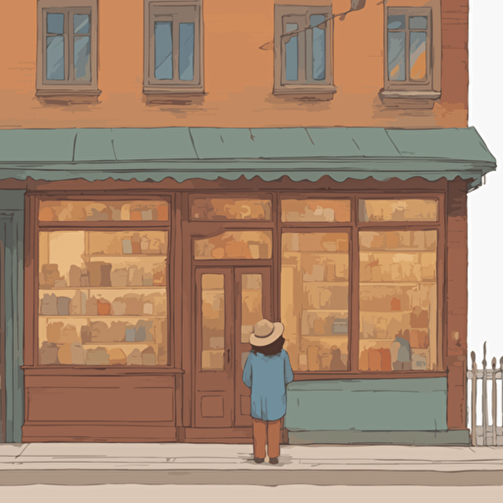 a person standing in front of a store