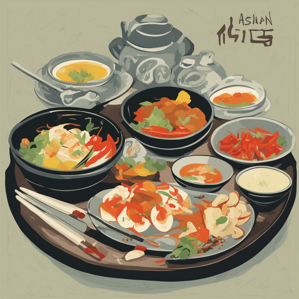 an asian cuisine meal