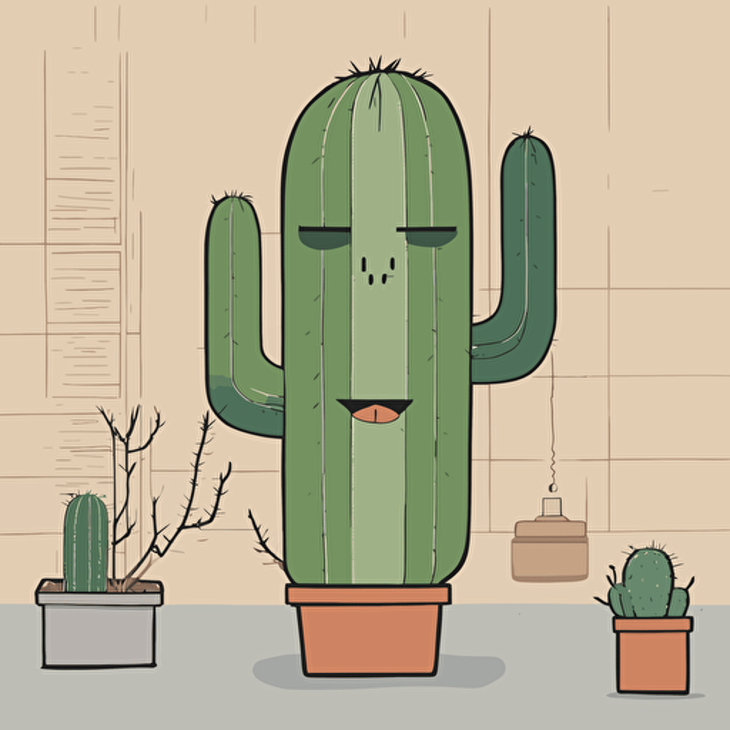 a cactus with a face
