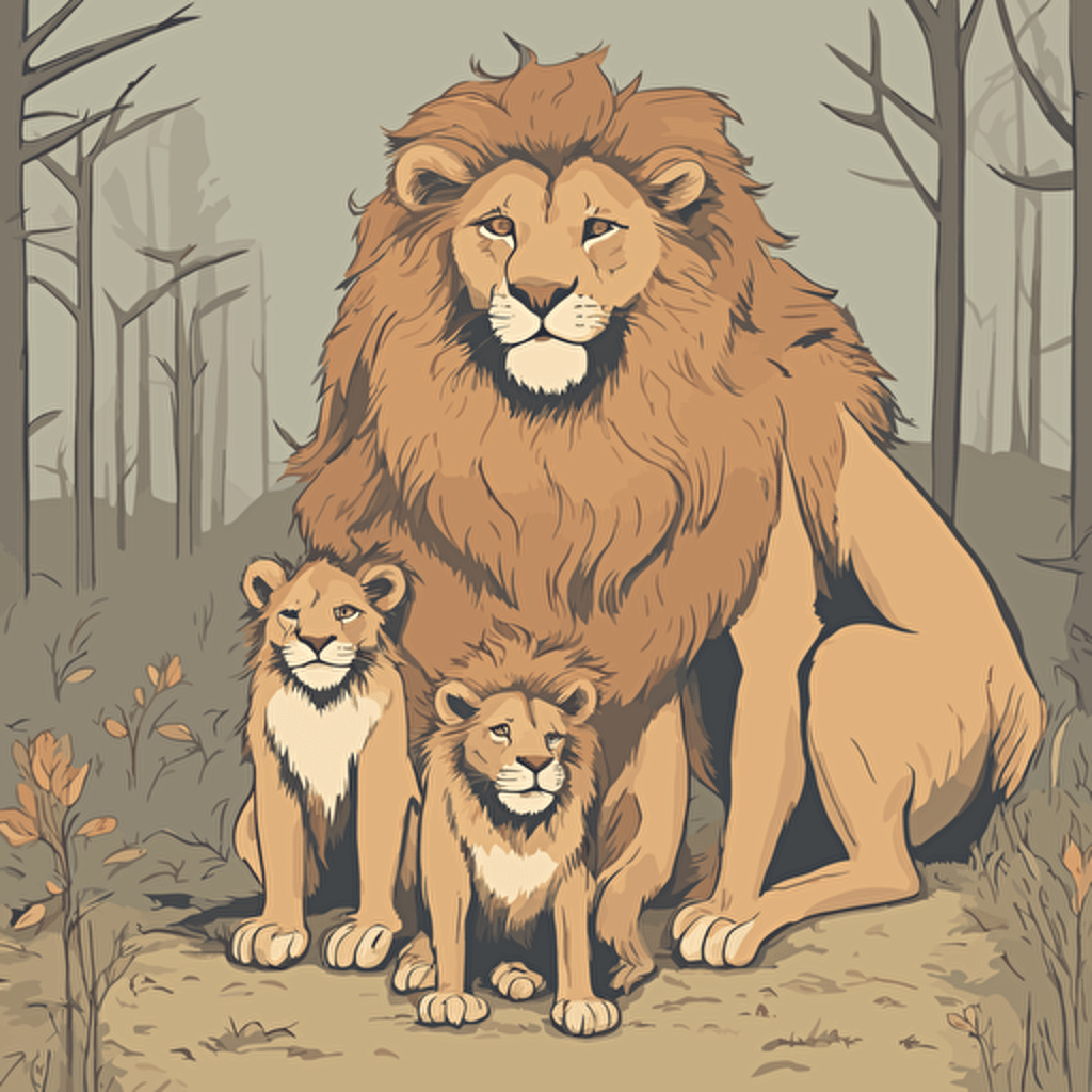 a family of lions