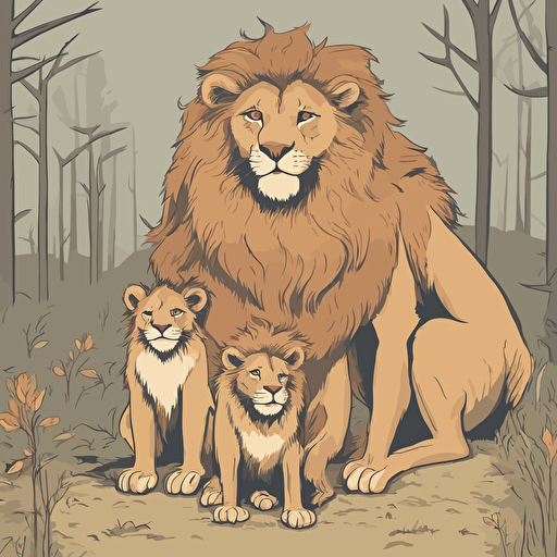 a family of lions