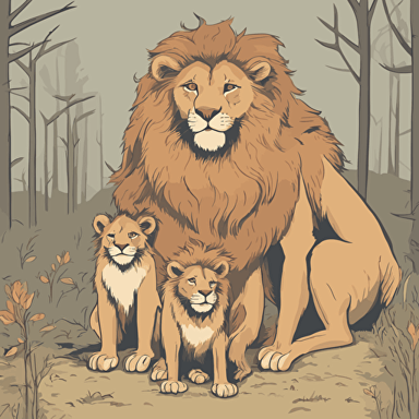 a family of lions