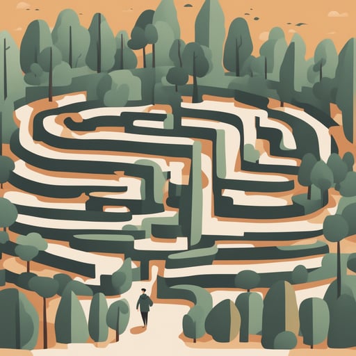a person standing in a maze