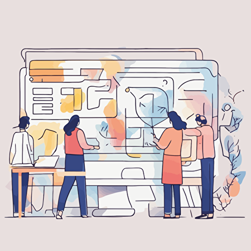 a team of people adjusting a website by moving its parts