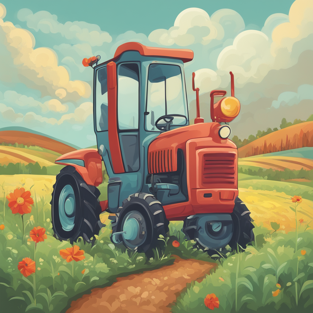 a tractor on a farm