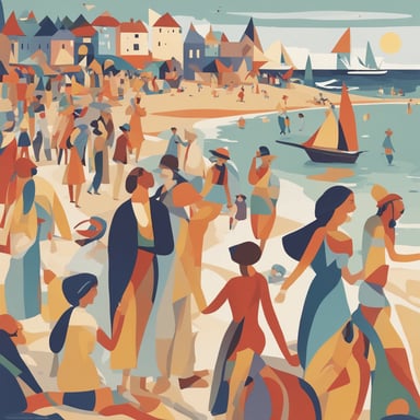 people on the beach