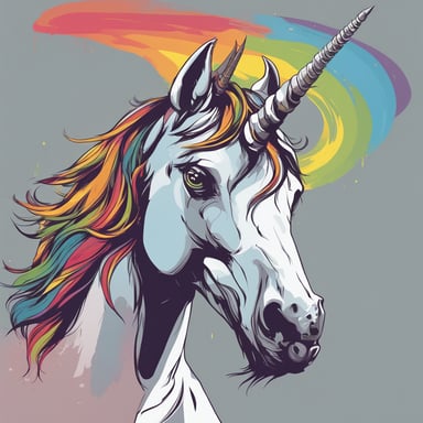 a unicorn with a rainbow