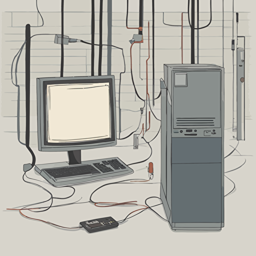 a diagram of a computer connected to a server