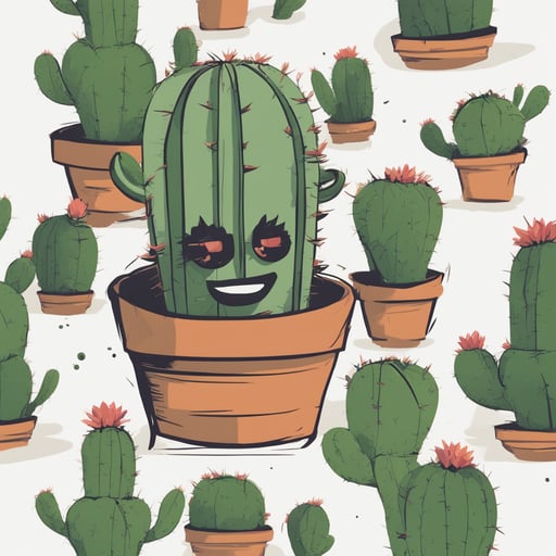 a cactus with a face