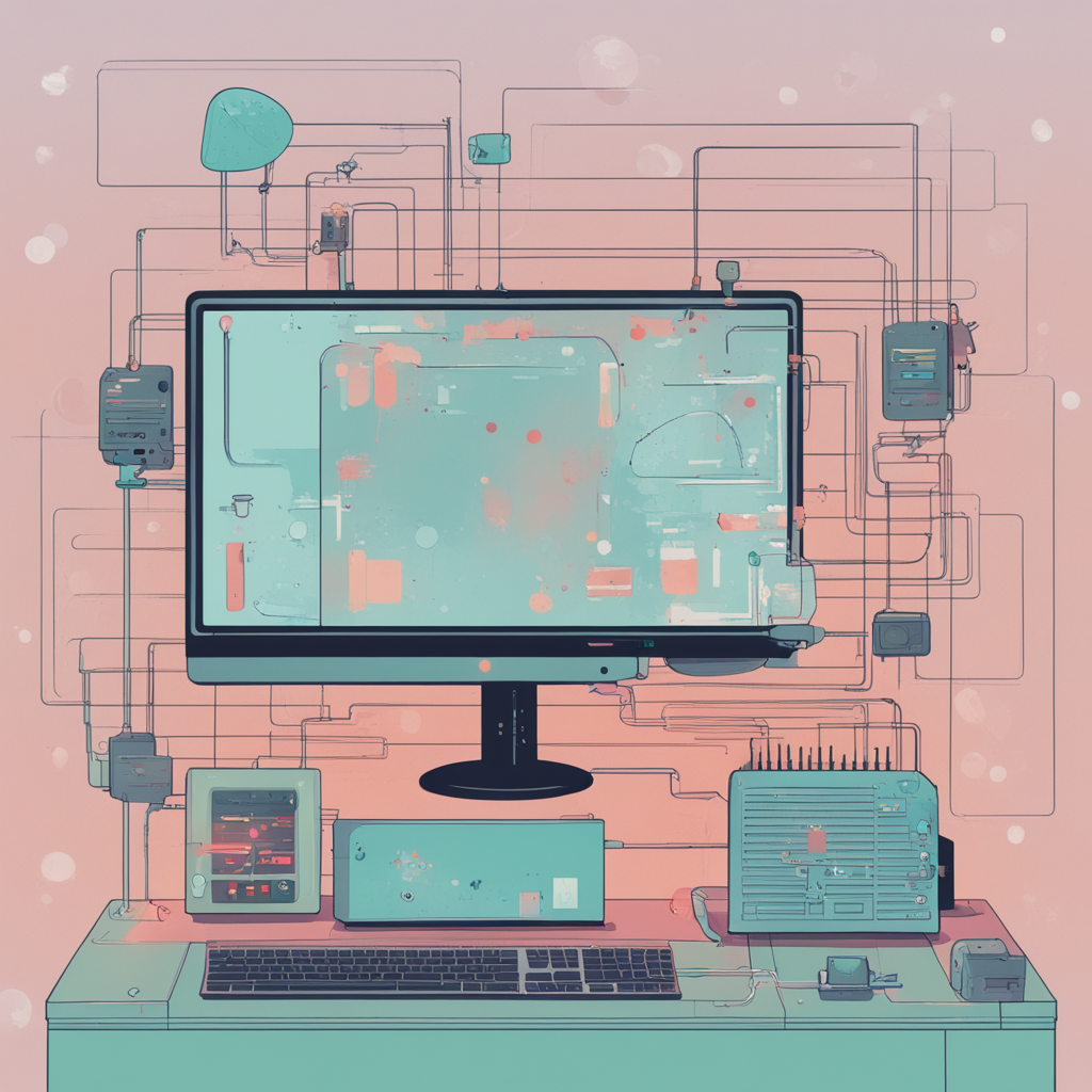 a diagram of a computer connected to a server