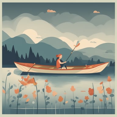 a person rowing a boat