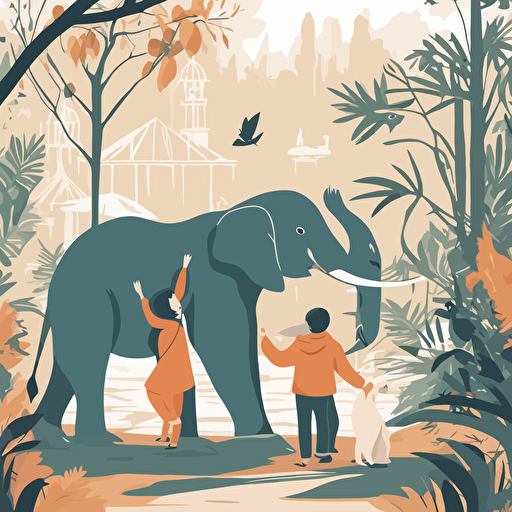 a family at the zoo