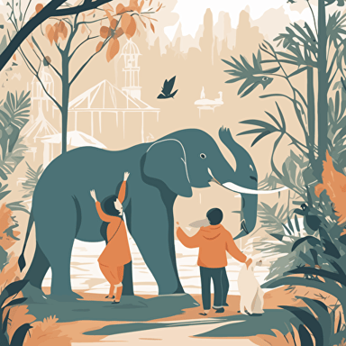 a family at the zoo
