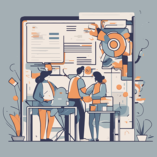 a team of people adjusting a website by moving its parts