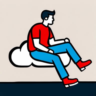 a person sitting on a cloud