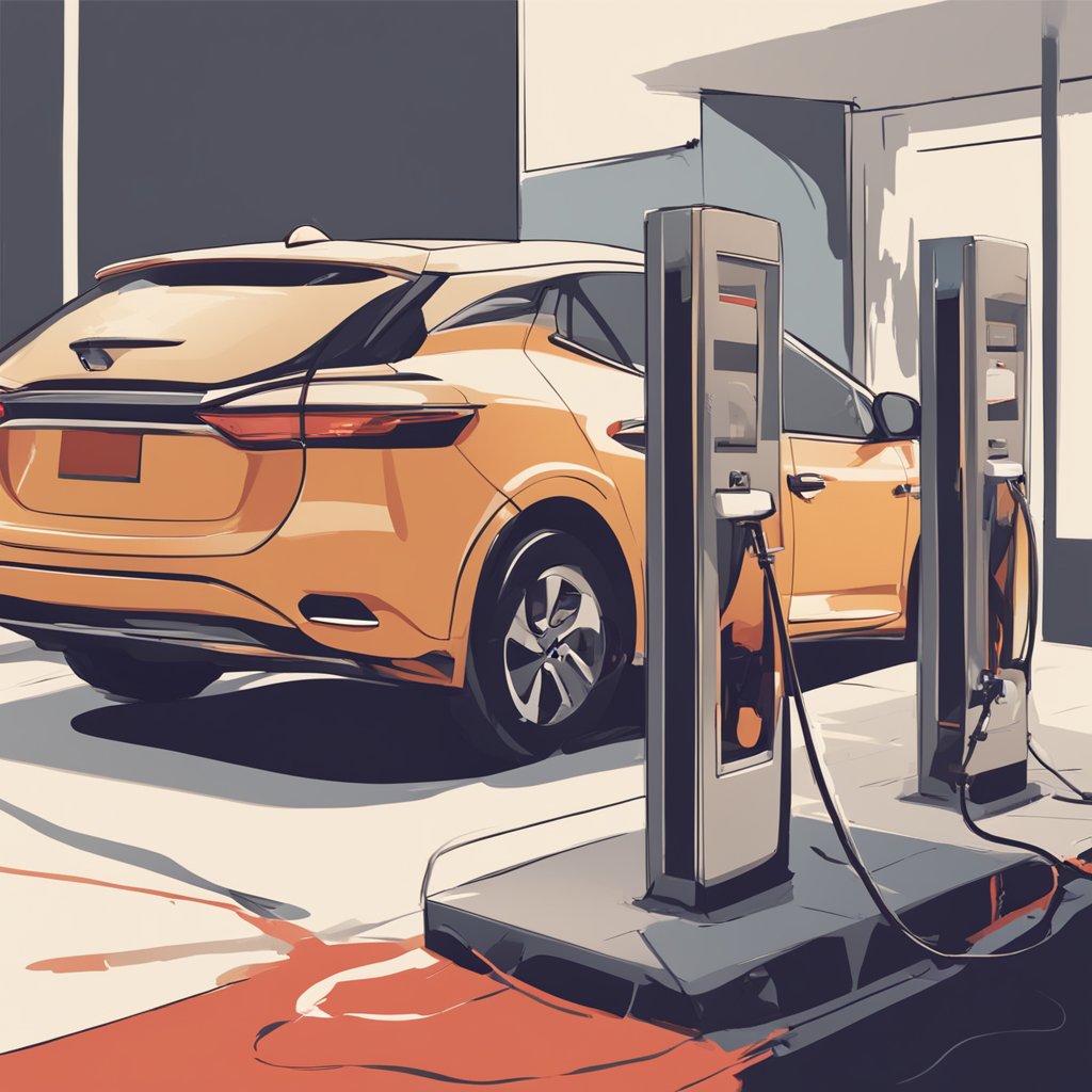 a car recharging at a recharge station