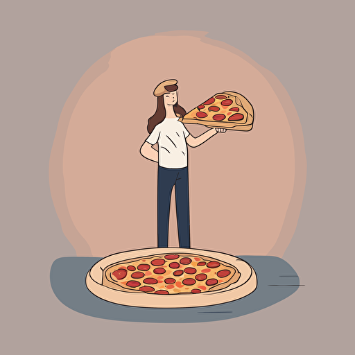 a person flipping a pizza