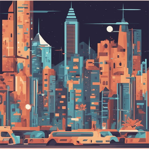 a futuristic cityscape