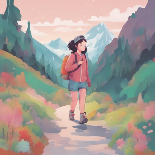 a woman hiking
