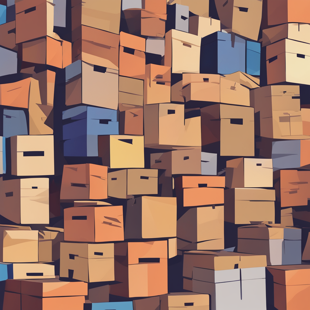 a pile of boxes