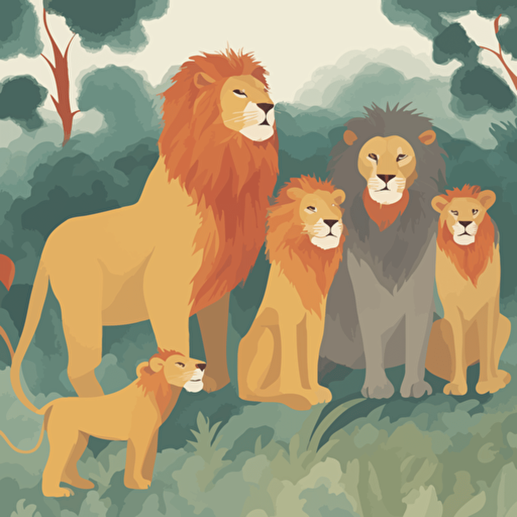 a family of lions